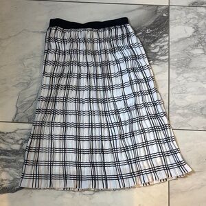 Rachel Zoe Black and White Checkered A-Line Skirt